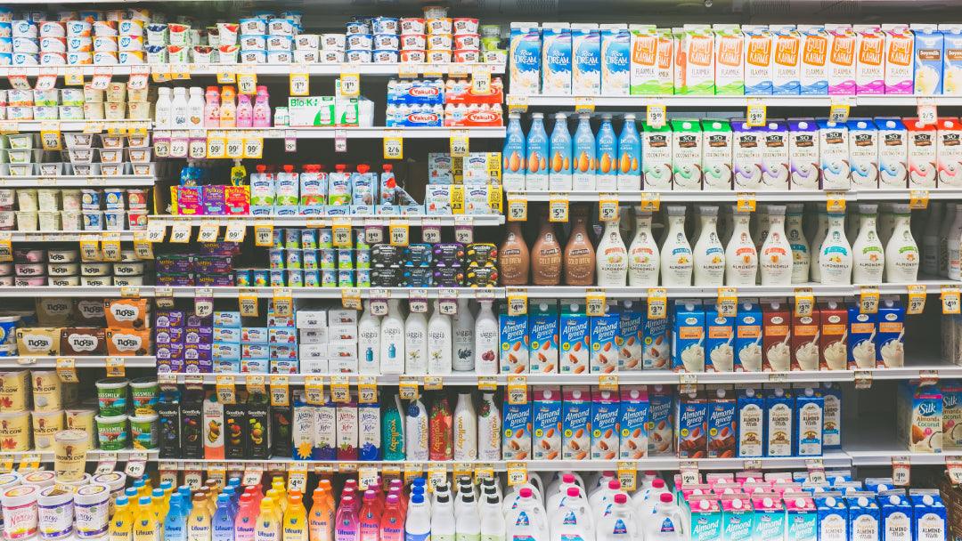 The refrigerated section of a grocery store