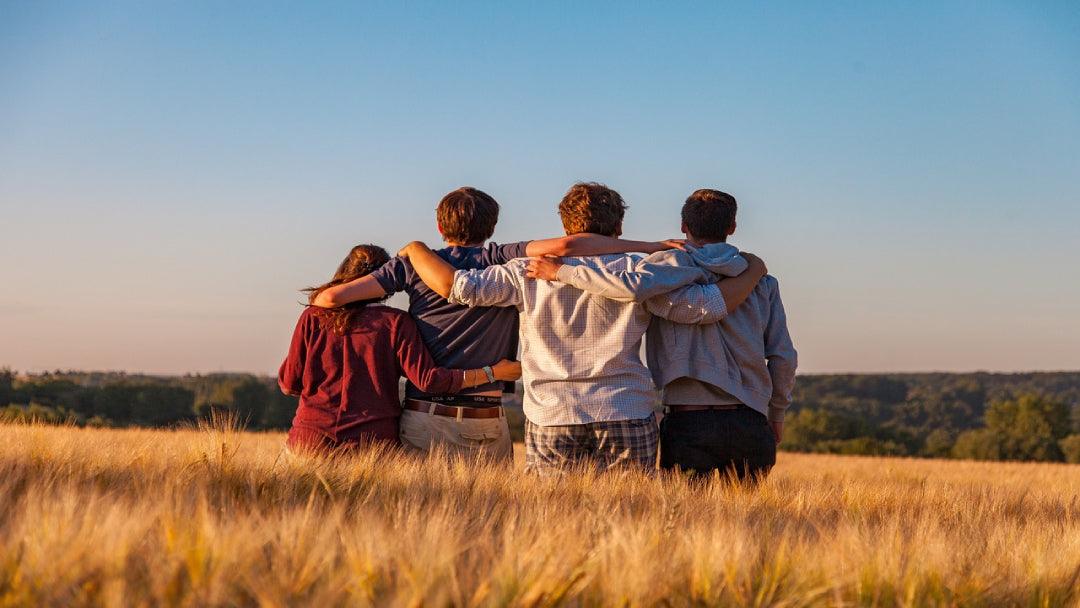 Group of young people in a field