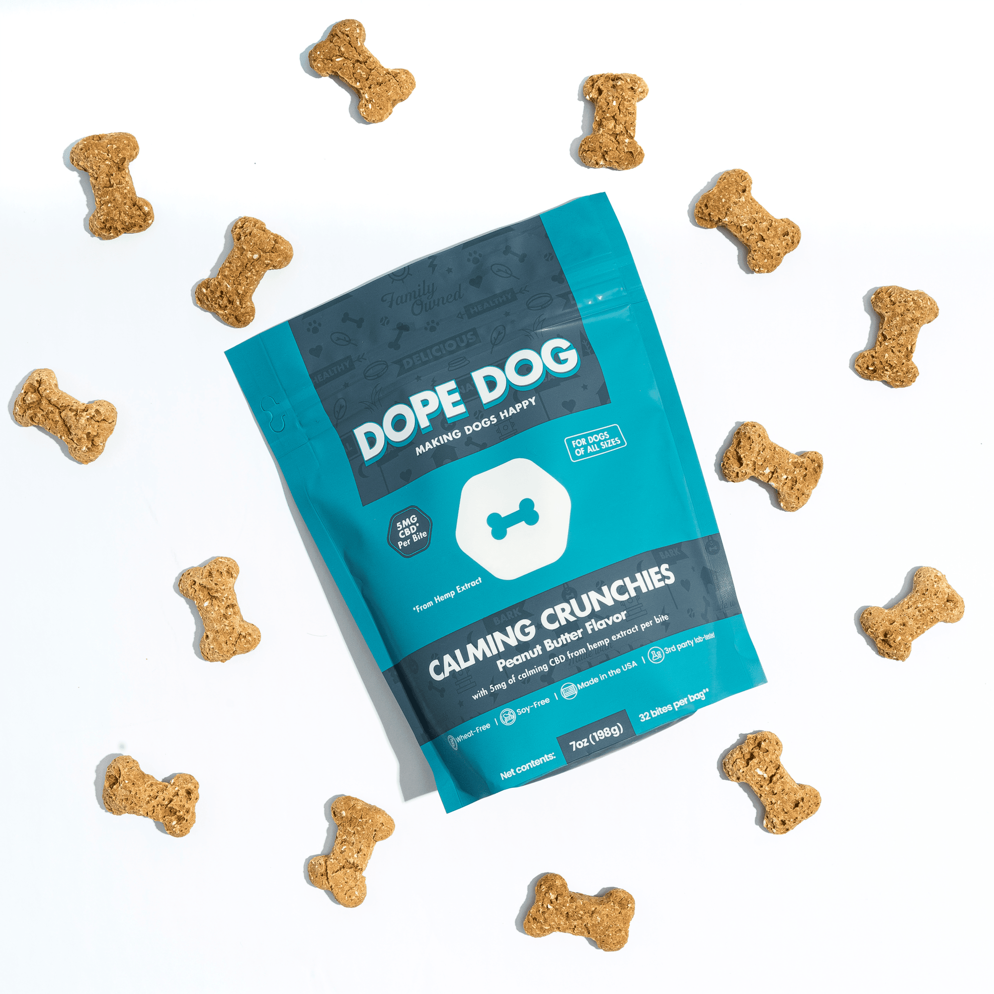 Calming Crunchies - Peanut Butter CBD Dog Treats - Dope Dog 