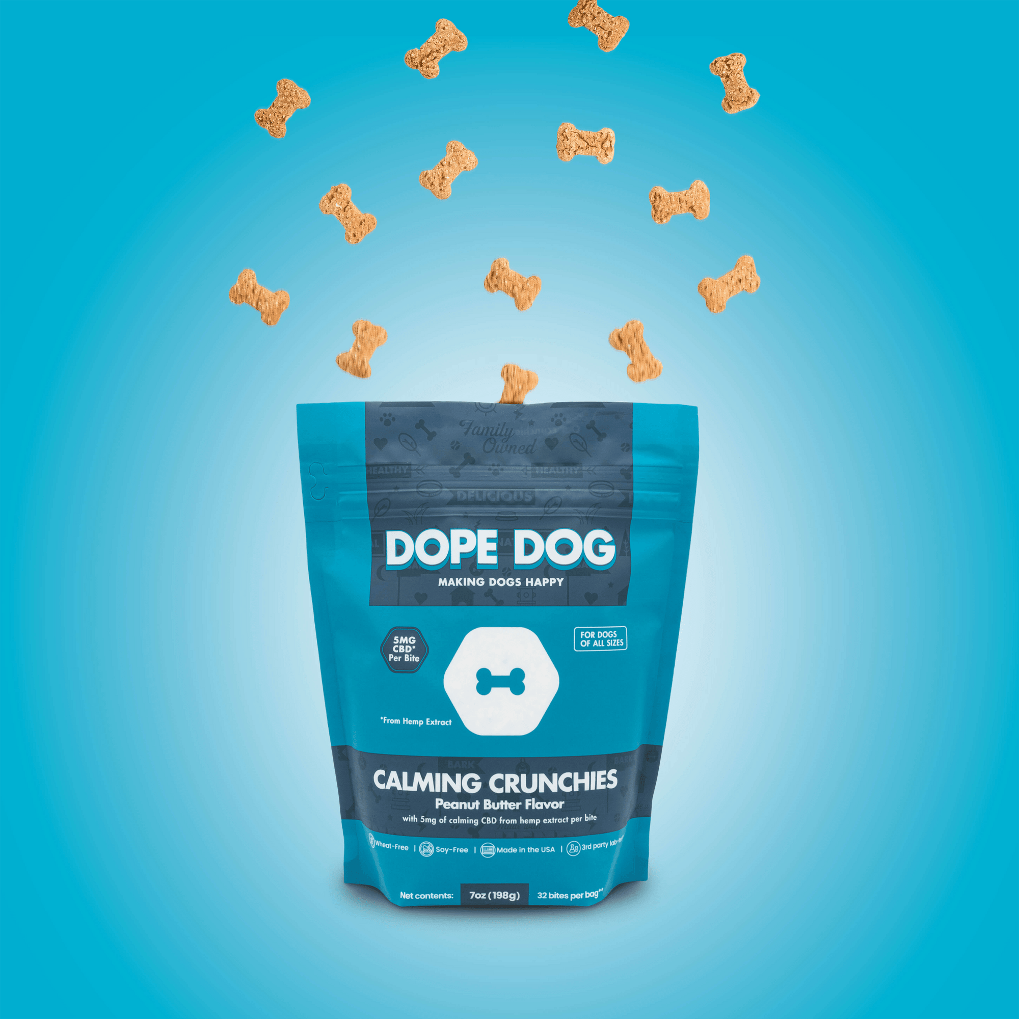 Calming Crunchies - Peanut Butter CBD Dog Treats - Dope Dog