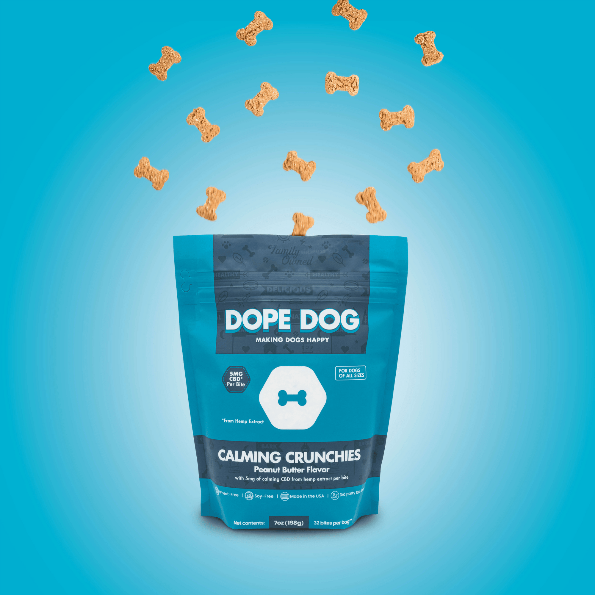 Calming Crunchies - Peanut Butter CBD Dog Treats - Dope Dog 