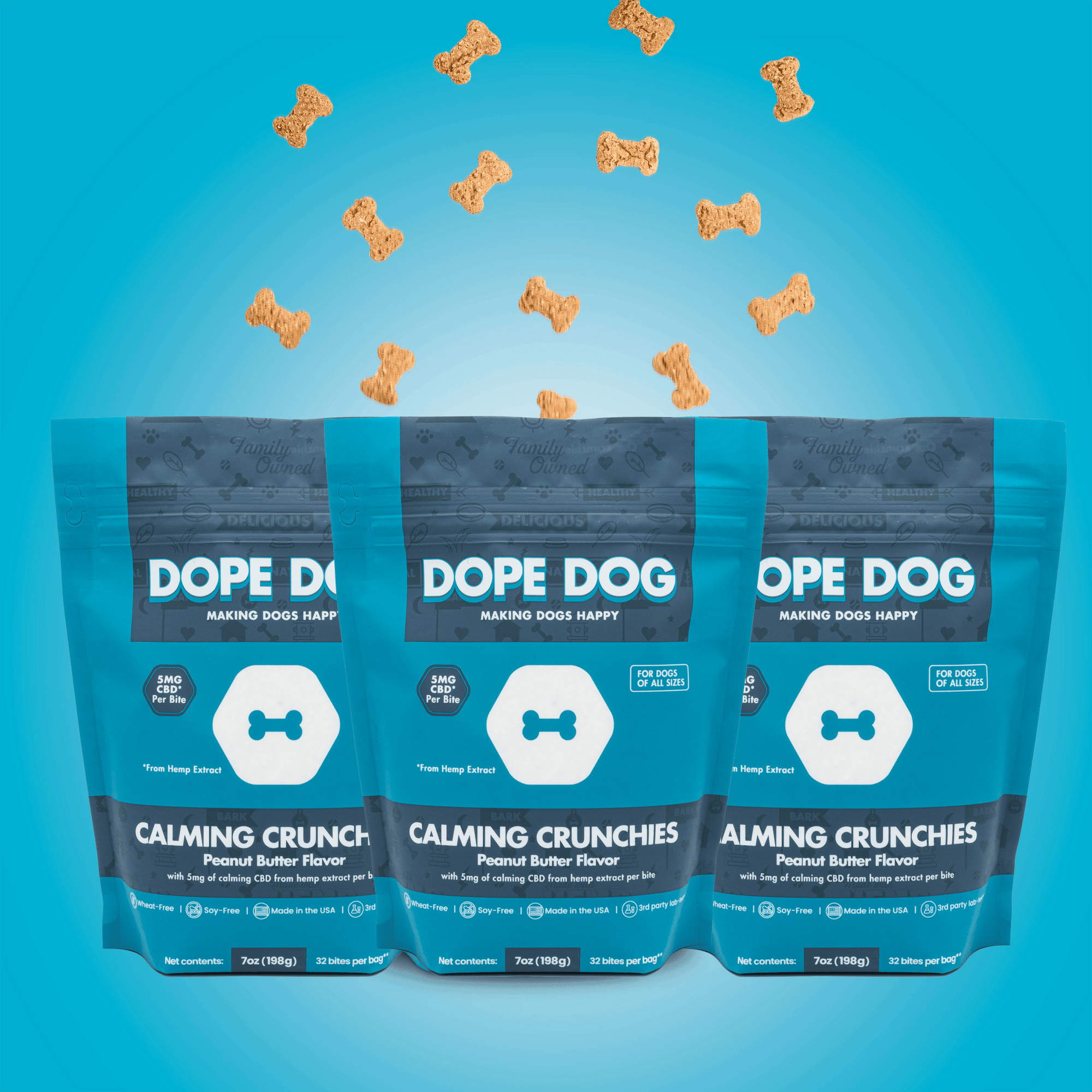 Calming Crunchies - Peanut Butter CBD Dog Treats - Dope Dog