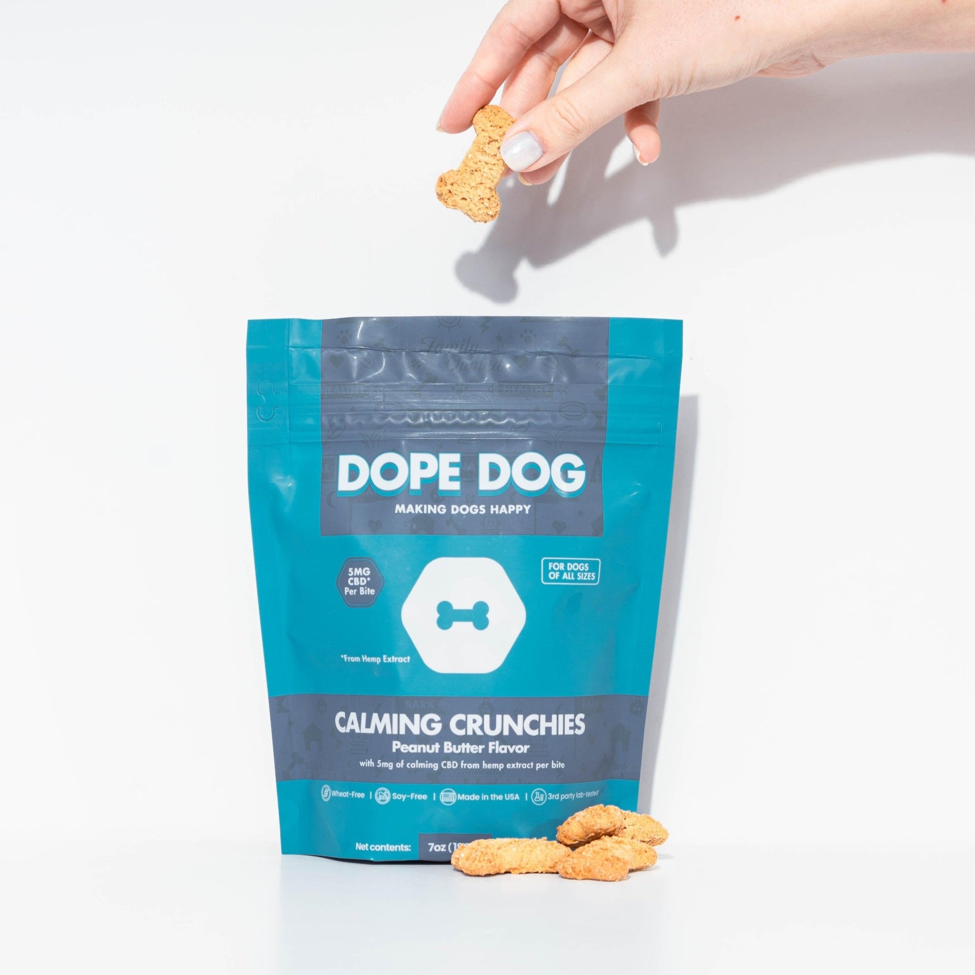 Calming Crunchies - Peanut Butter CBD Dog Treats - Dope Dog 