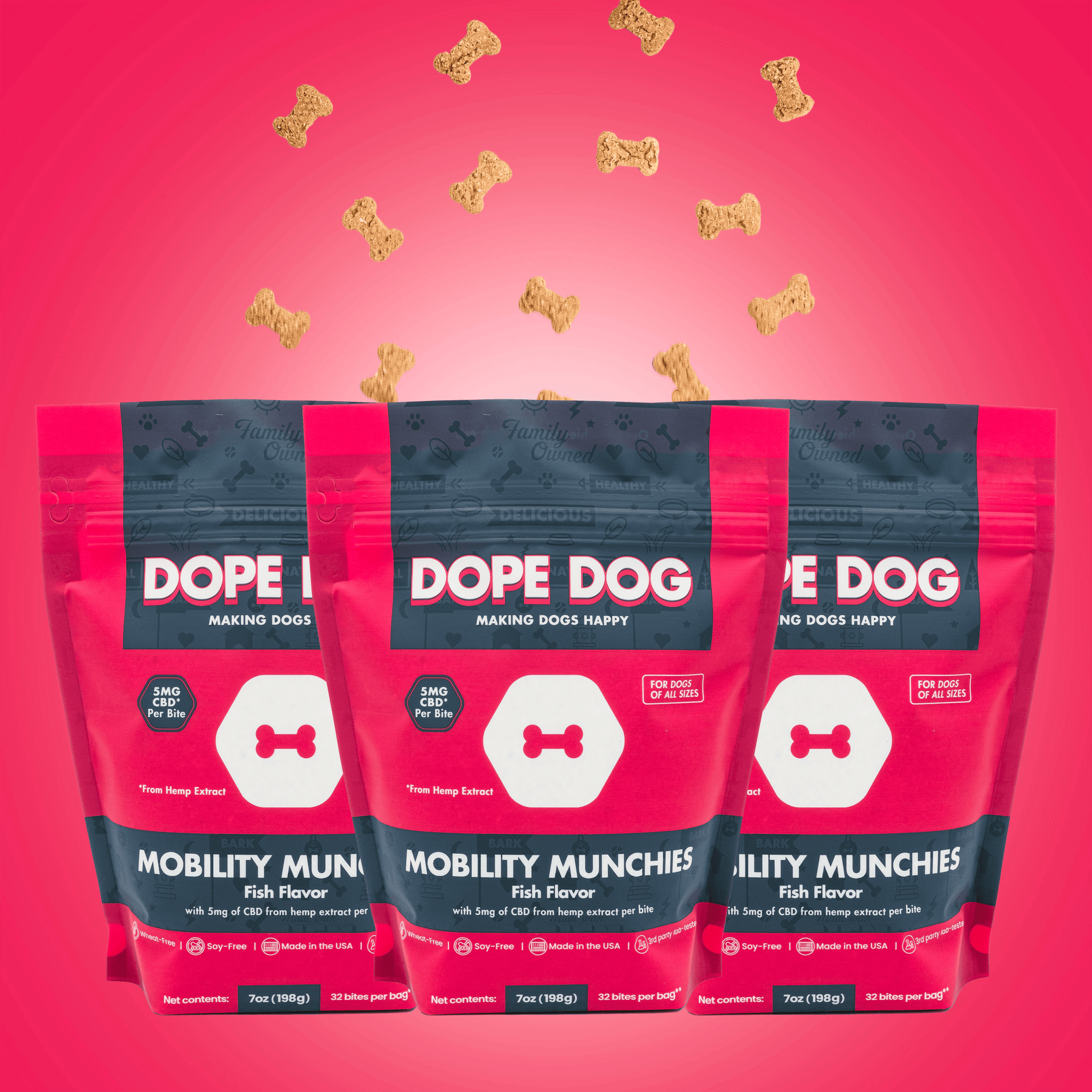 Mobility Munchies - Fish Flavor CBD Dog Treats - Dope Dog 