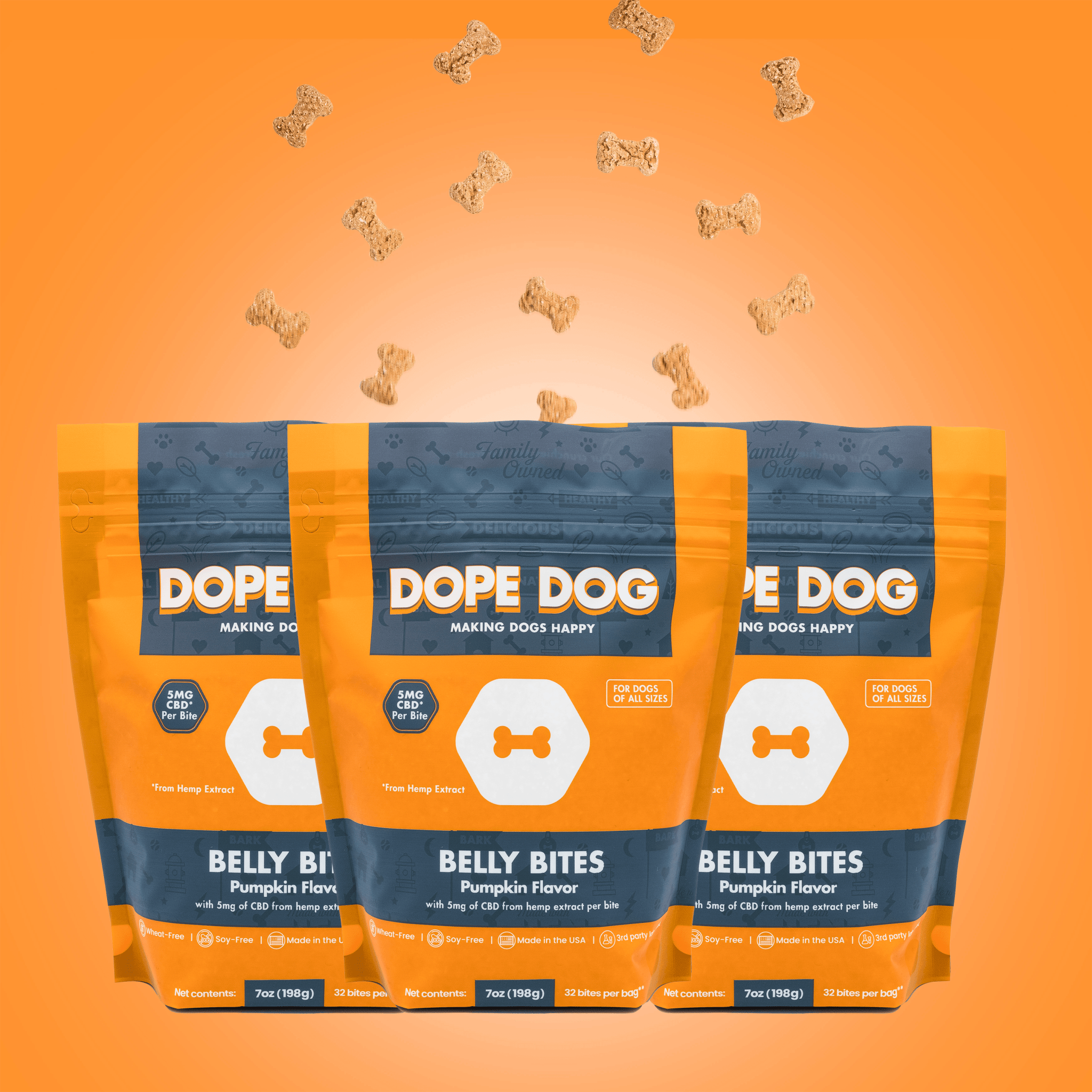 Belly Bites - Pumpkin Turmeric CBD Treats - Dope Dog 