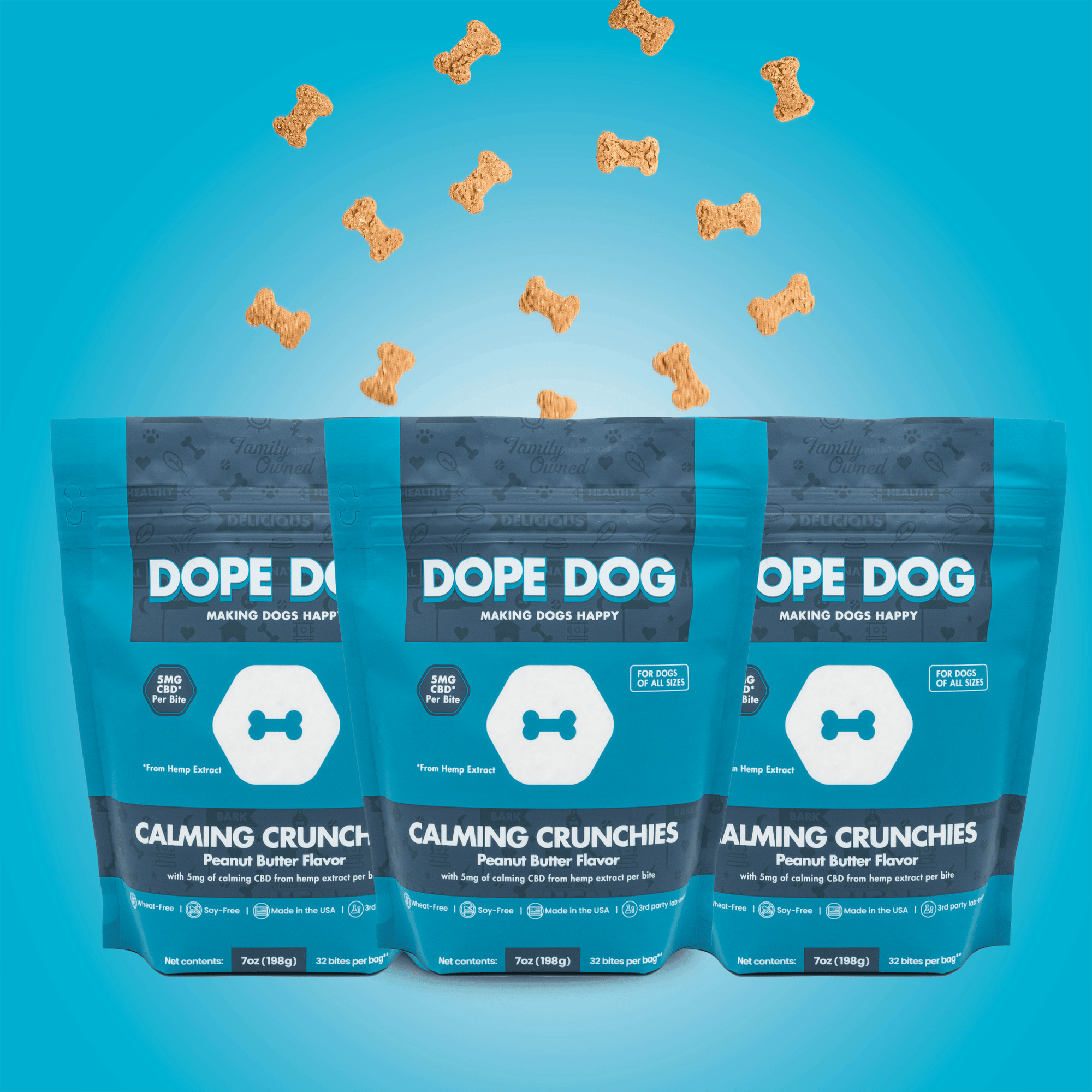Calming Crunchies - Peanut Butter CBD Dog Treats - Dope Dog 